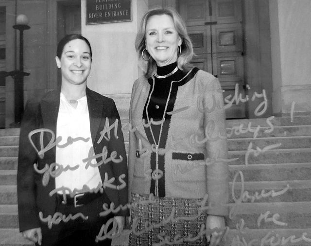 With Secretary James at the Pentagon, signed by the Secretary