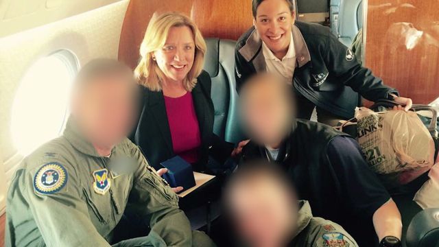 Aboard the Secretary&rsquo;s aircraft as her senior bodyguard
