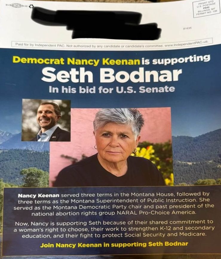 Independent PAC mailer: Nancy Keenan is supporting Seth Bodnar